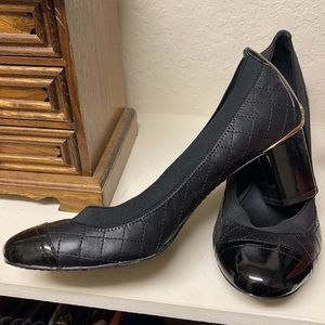 Tory Burch | Black quilted chunky heel pump